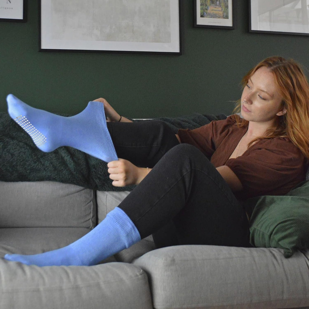 Ohne Gummi Ödeme Socken mit Antirutsch Noppen | Herren &amp; Damen | Dr. Socks | Extra Weite Antirutsch