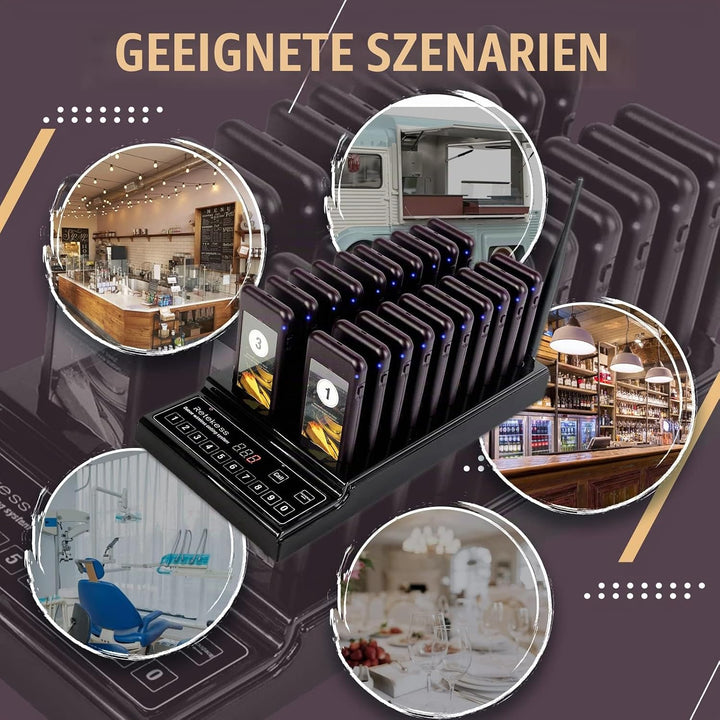 Retekess T112 Pager Rufsystem, 500M Pager Gastronomie, 20 Pager, 360 mAh Akku 36H, 999 Kanale, Auswe