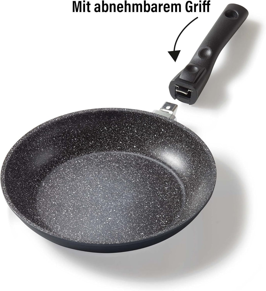 STONELINE Flex Made in Germany Bratpfanne 24cm, mit abnehmbarem Griff, antihaft beschichtete Pfanne