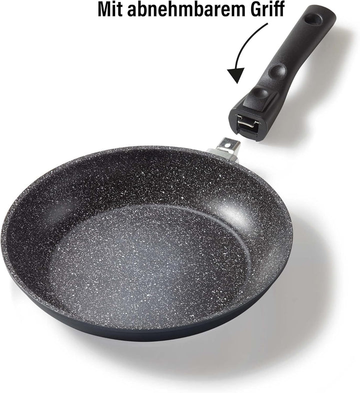 STONELINE Flex Made in Germany Bratpfanne 24cm, mit abnehmbarem Griff, antihaft beschichtete Pfanne