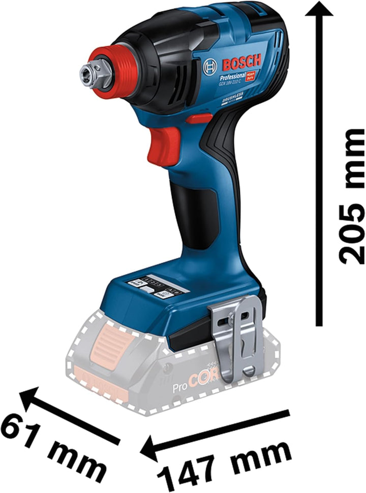 Bosch Professional 18V System Akku-Drehschlagschrauber GDX 18V-210 C (max. Drehmoment 210 Nm, ohne A