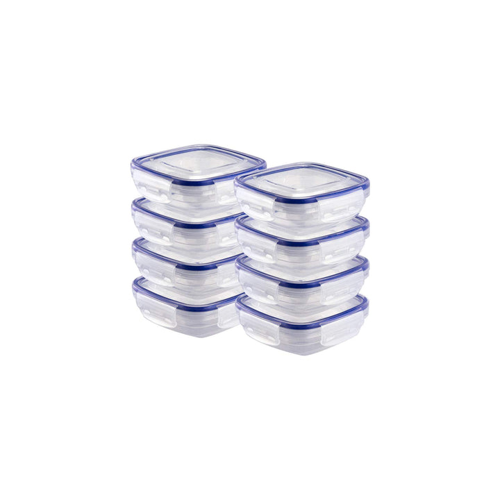 Grizzly Kunststoff Frischhaltedosen Set, 8X Vorratsdosen mit Deckel, Extra Klein, flach, quadratisch
