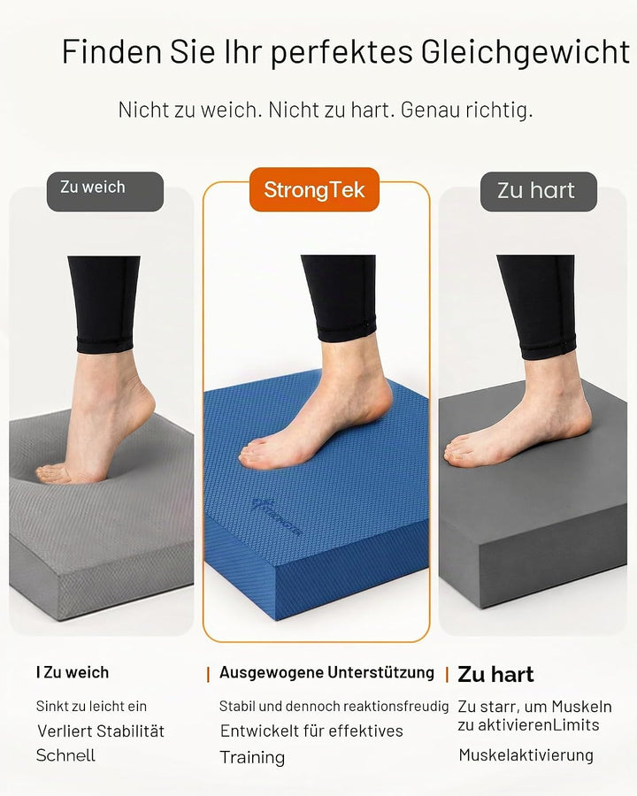 StrongTek Extra breites Schaumstoff-Balance-Pad für Physiotherapie, 48,3 x 40,1 x 6,1 cm, hochdichte