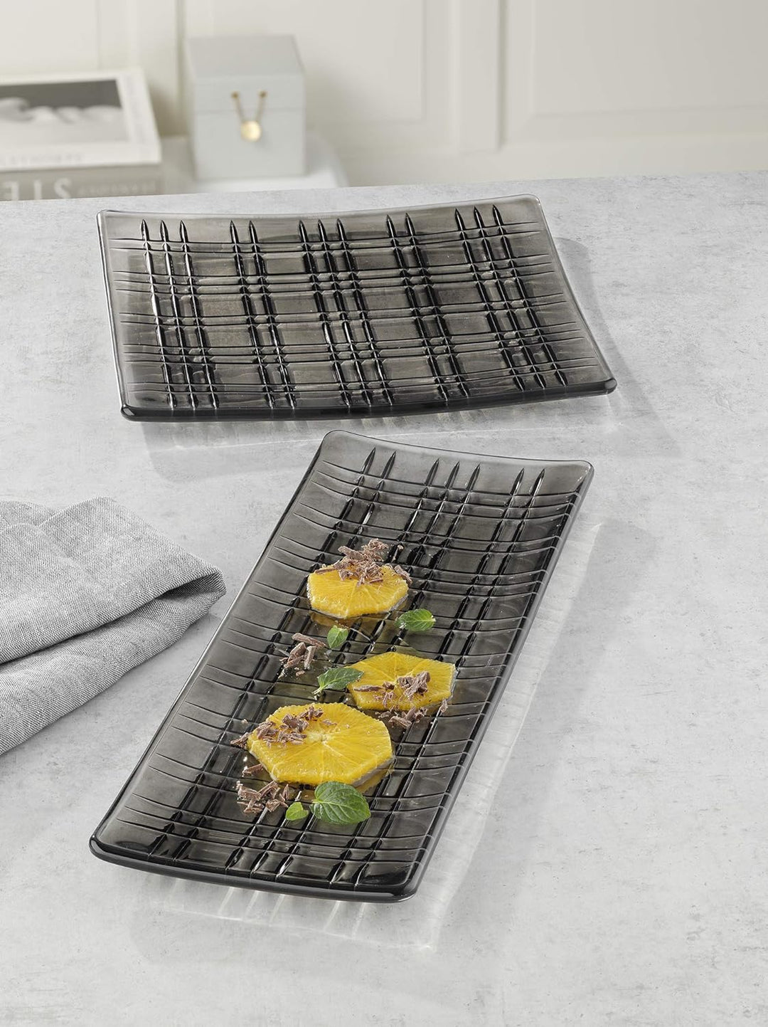 Spiegelau & Nachtmann, Servierplatten-Set, 2-tlg., Quadratisch, Kristallglas, Square, Grösse: 21 cm,