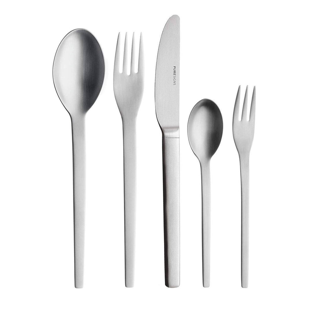 Puresigns Besteckset 30-teilig CUATRO edles Besteck-Set aus mattiertem Edelstahl 18/10, 30-teilig