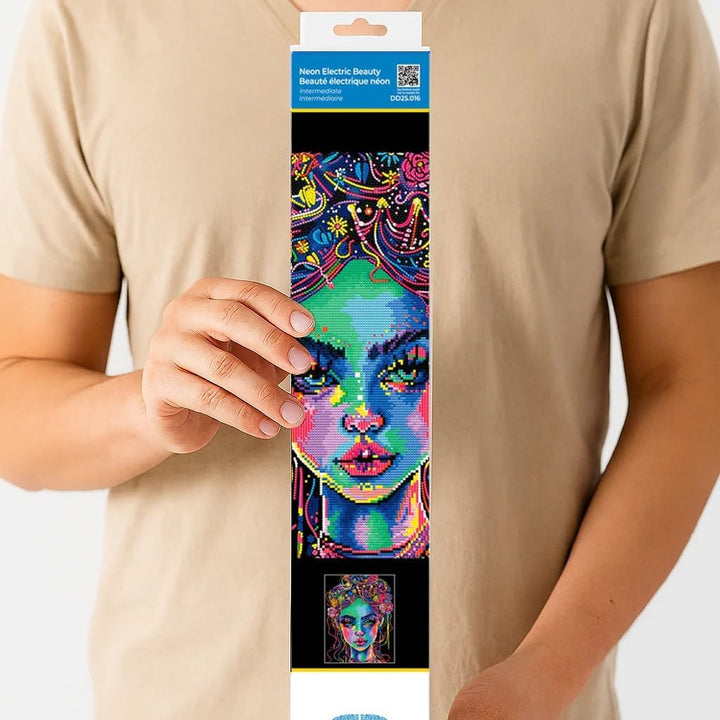 DIAMOND DOTZ 2594362 Original 5D Diamond Painting Set, Neon Schönheit, mit Neonfarben und Samt, DIY