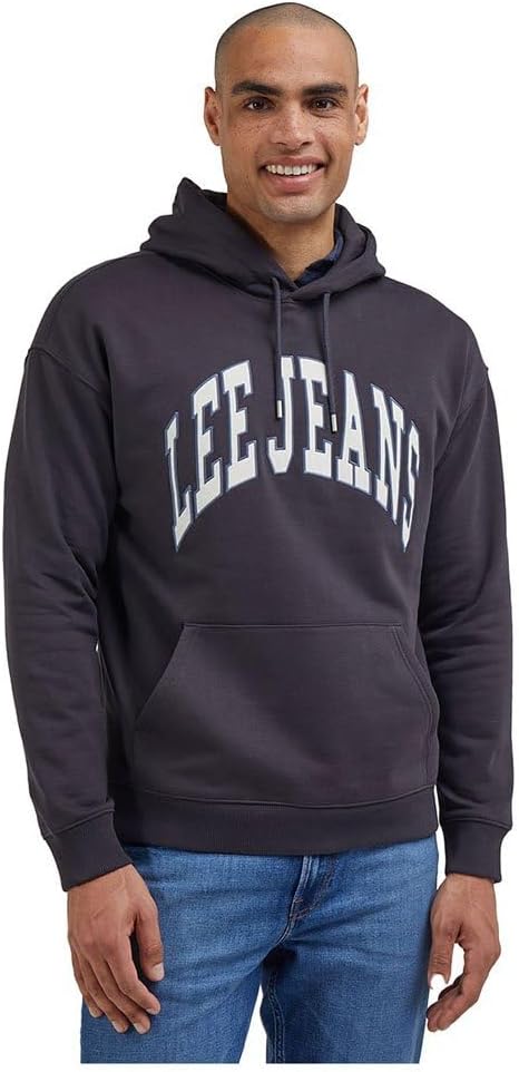 Lee Herren Varsity Hoodie Hooded Sweatshirt M Schwarz, M Schwarz