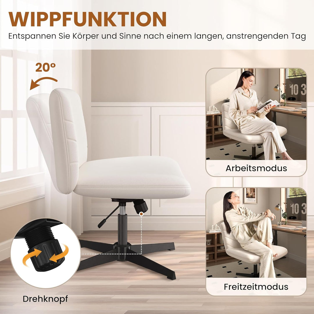Yaheetech Bürostuhl, Ergonomischer Schreibtischstuhl mit breitem Sitzkissen, Höhenverstellbar Drehst