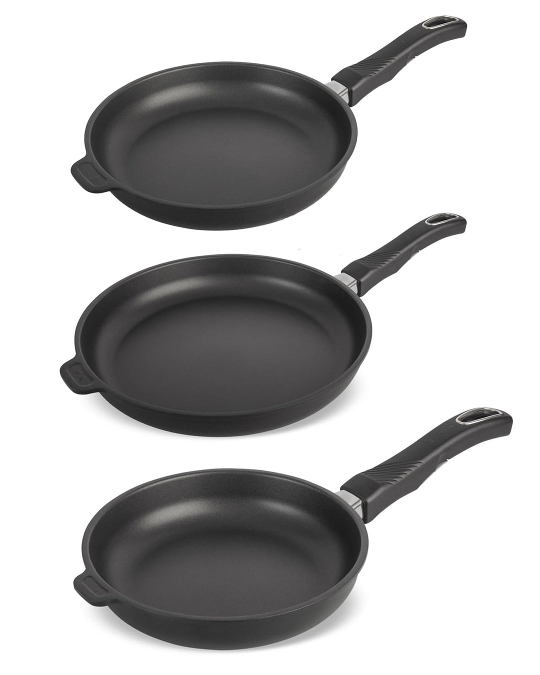 3er-Set Original Gundel Bratpfannen INDUKTION, Ø 20, 24, 28 cm, PFOA-frei, Akku-Therm Boden, abnehmb