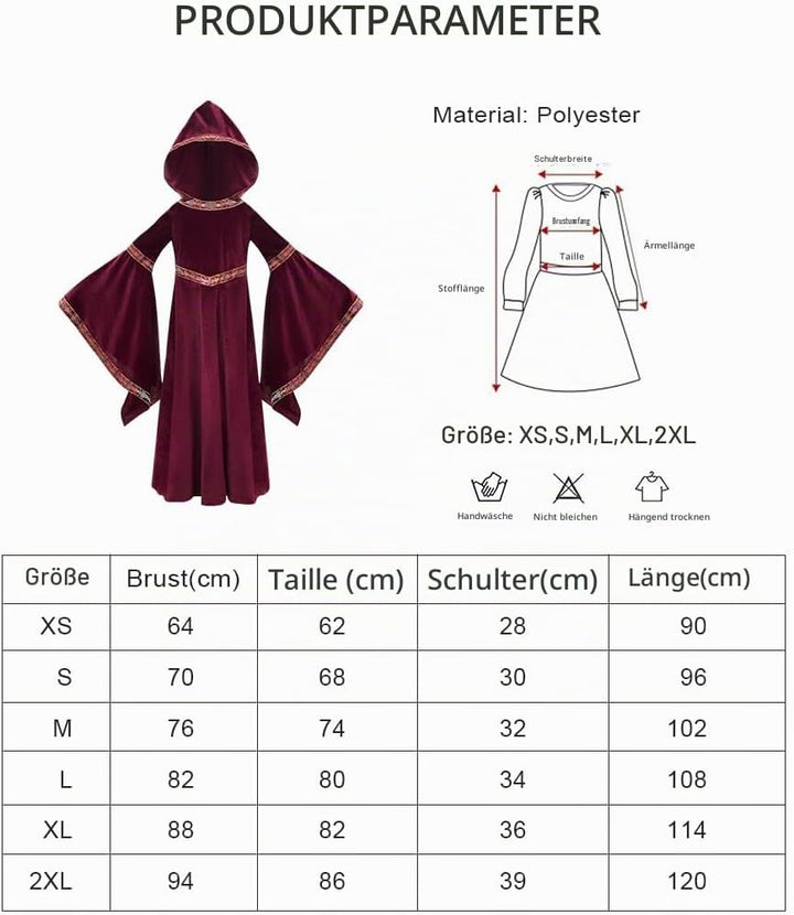 Feynman Damen Mittelalter Kostüm mittelalterlichen Renaissance Adels Palast Prinzessin Kleid Hallowe