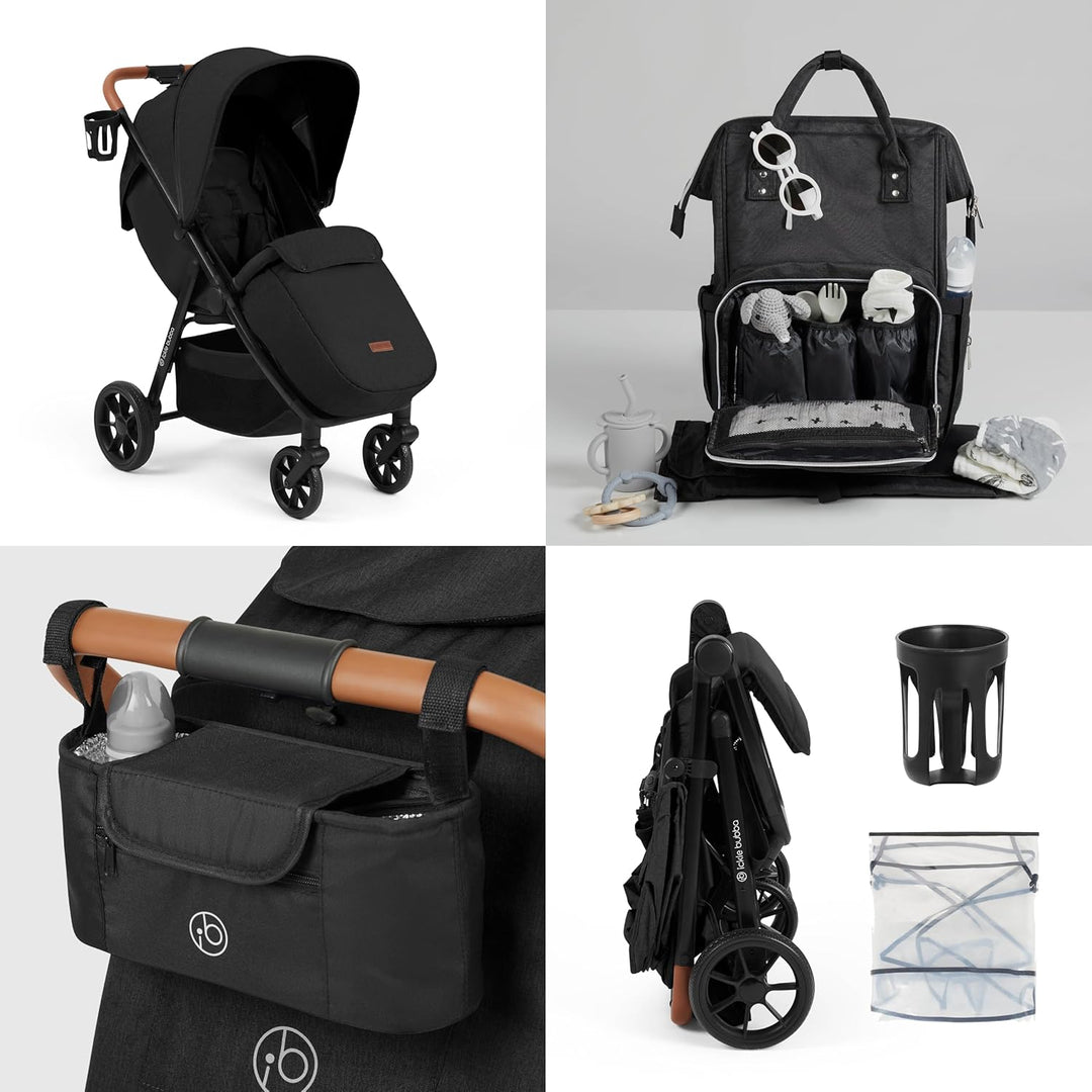 Ickle Bubba Stomp Stride Prime Kinderwagen (Mitternacht) – Geburt bis 22 kg, extra grosser Sitz, Mul