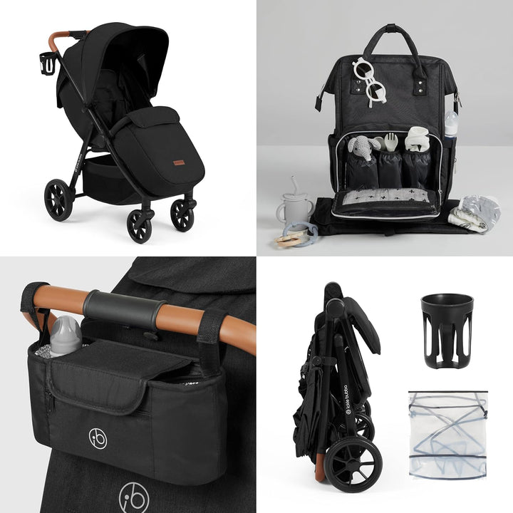 Ickle Bubba Stomp Stride Prime Kinderwagen (Mitternacht) – Geburt bis 22 kg, extra grosser Sitz, Mul