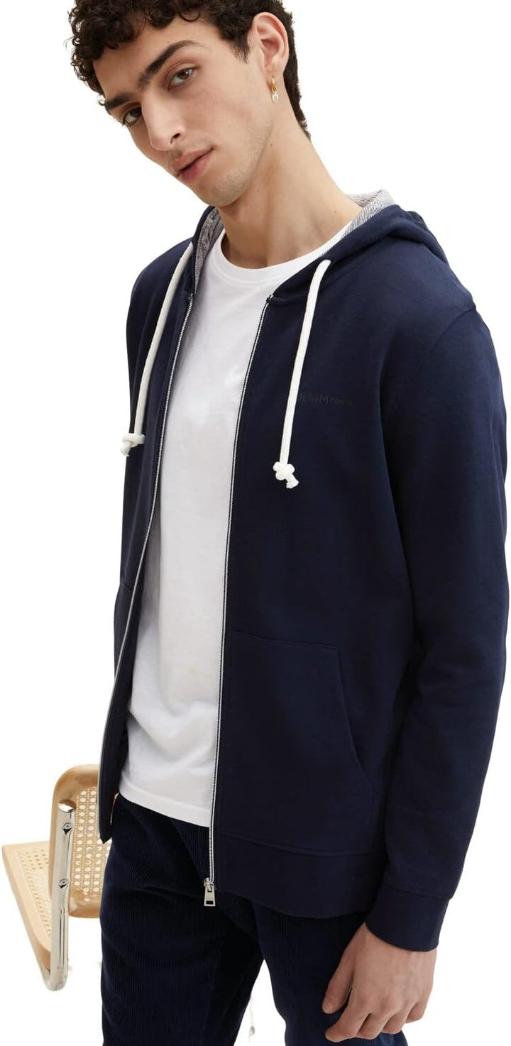 TOM TAILOR Denim Herren Basic Sweatshirtjacke L 10668 - Sky Captain Blue, L 10668 - Sky Captain Blue