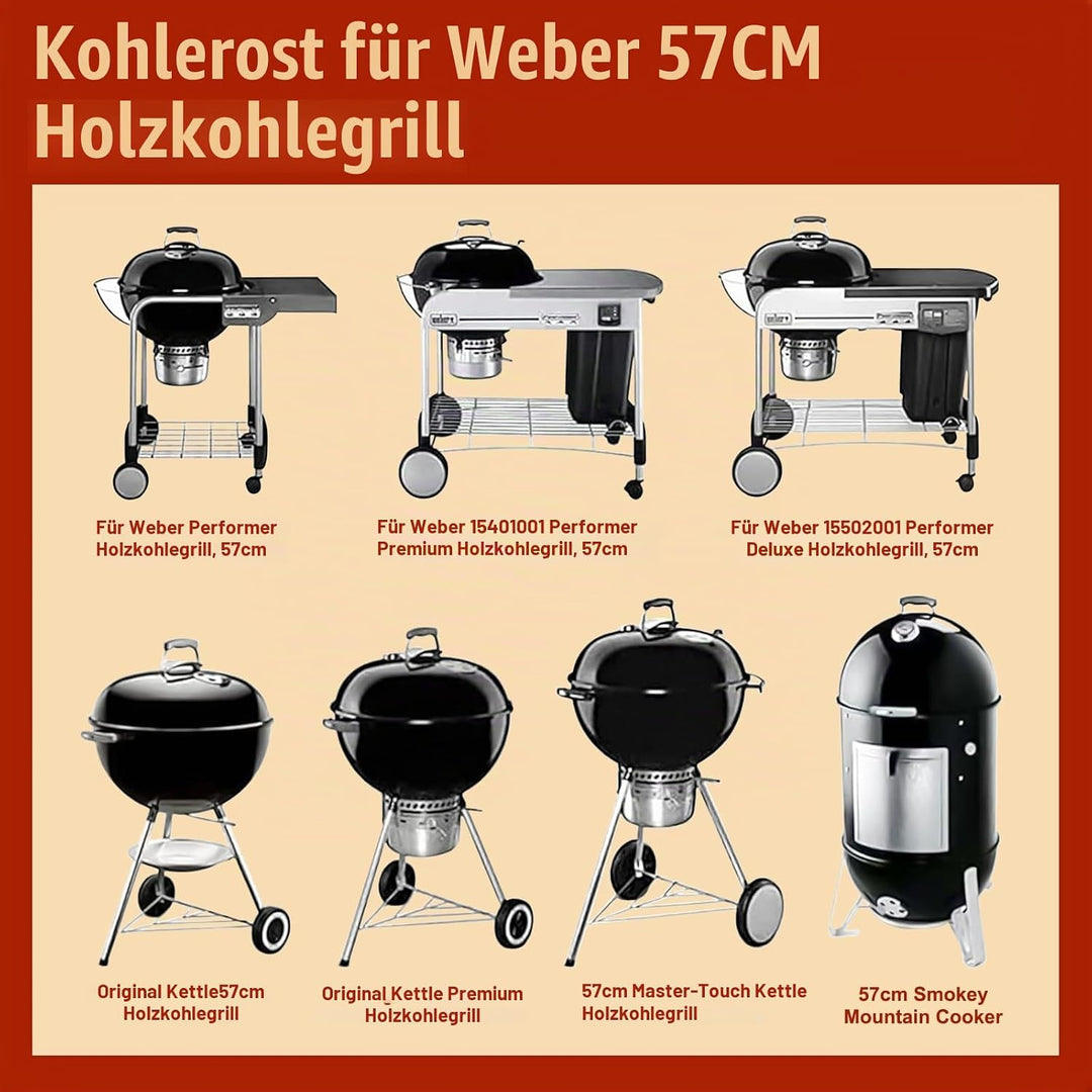 Denmay 43cm DIA Kohlerost (Kein Grillrost) 7441 für Weber DIA 57cm Holzkohlegrills, für Weber 57cm Z