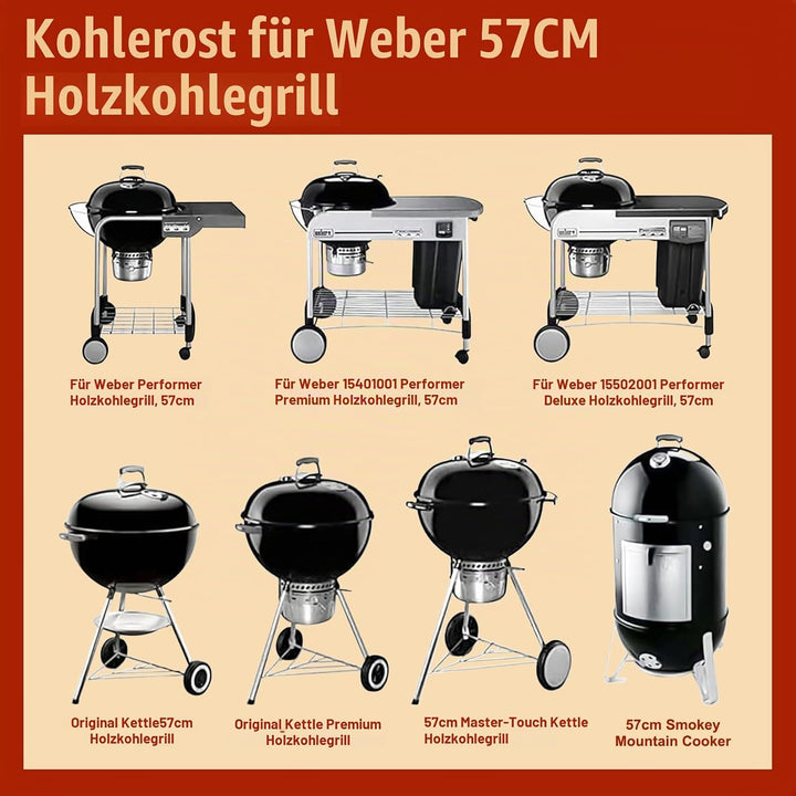 Denmay 43cm DIA Kohlerost (Kein Grillrost) 7441 für Weber DIA 57cm Holzkohlegrills, für Weber 57cm Z