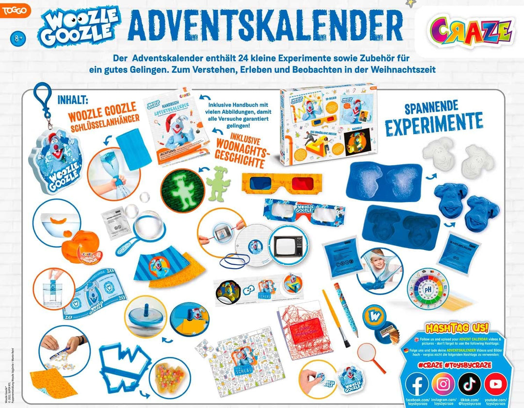 CRAZE Woozle Goozle Wissenschaft Adventskalender - Spielzeug Adventskalender mit Experimente für Kin