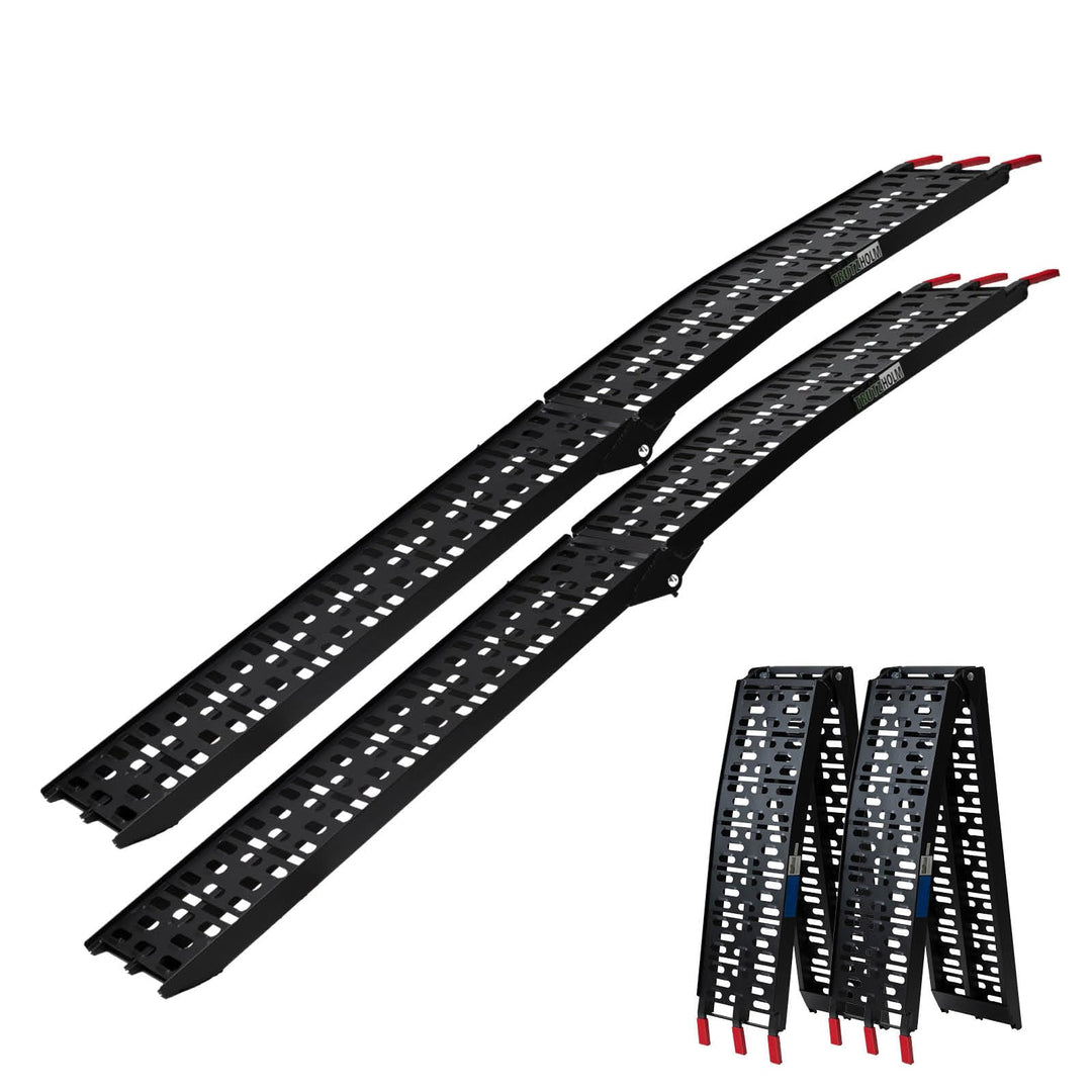 TRUTZHOLM 2 x Auffahrrampe klappbar 228 cm Traglast 680 kg Alu schwarz gelocht Motorradrampe Verlade