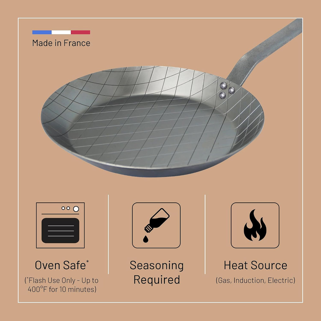 DeBuyer 5616.24 Steakpfanne, Edelstahl, silber, 24 cm, 24