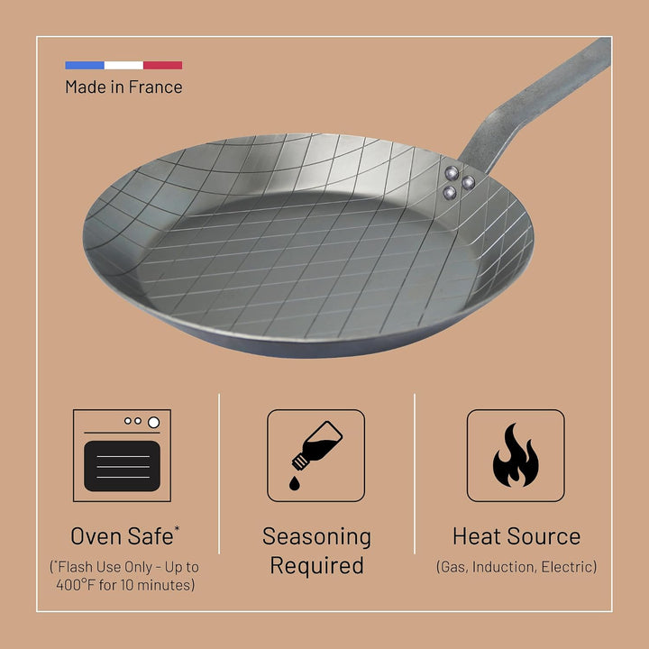 DeBuyer 5616.24 Steakpfanne, Edelstahl, silber, 24 cm, 24
