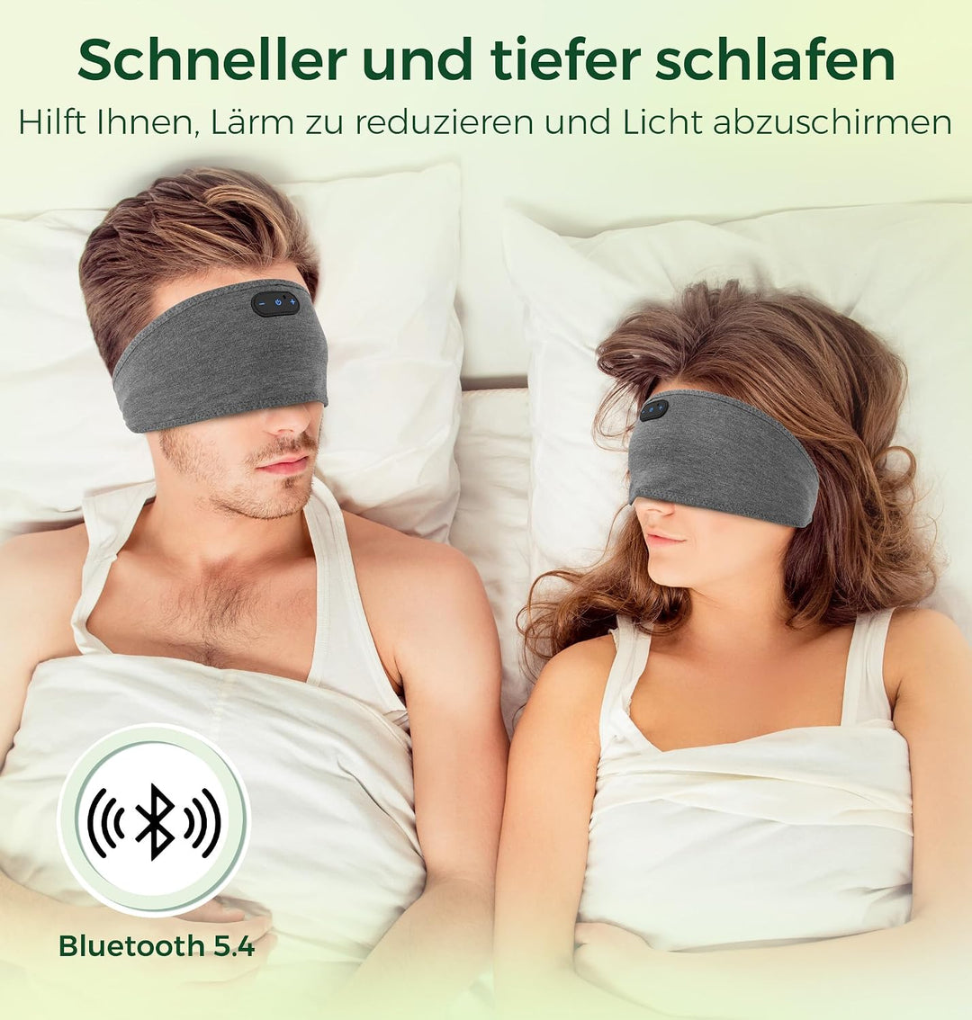 MUSICOZY Schlafkopfhörer,Schlaf Kopfhörer aus Bambus mit Bluetooth-Kopfhörern für Seitenschläfer,Kab