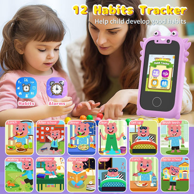 Ashfly Kinder Handy, 2,4“ Kinder Smartphone Touchscreen Telefon Spielzeug Handy mit 1080 HD Dual-Kam
