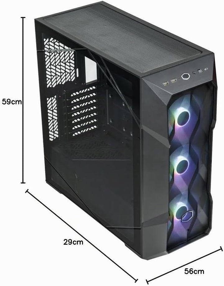 Cooler Master MasterBox TD500 Mesh V2 – E-ATX Gehäuse mit tesselliertem Mesh, Mid-Tower mit 3 x 120