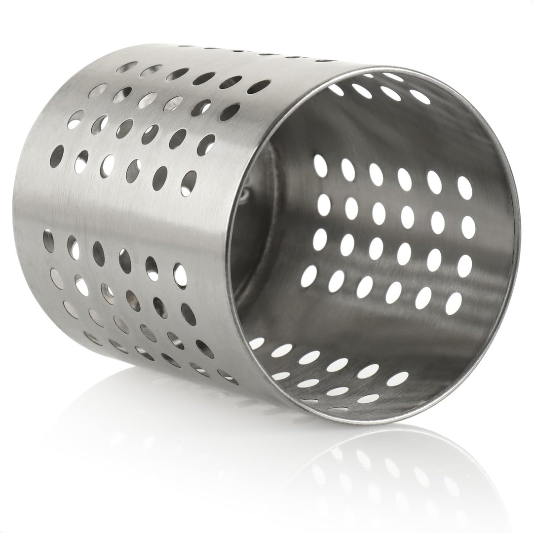 com-four® 2x Besteckabtropfkorb - Küchenutensilienhalter aus Edelstahl - Besteckkorb, Kochlöffelstän