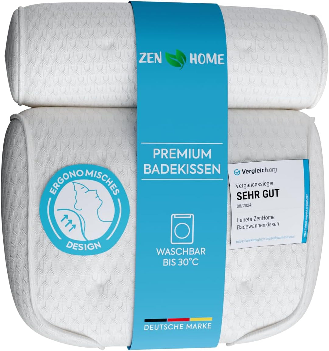 Badewannenkissen • Ergonomisches &amp; Muskelentspannendes Premium Badekissen • Neuer 5D Spezial-Schaum