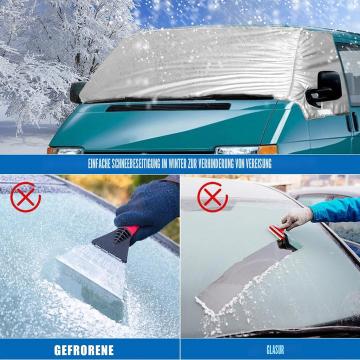 Externe Thermo Scheibenabdeckung für VW T4, Luxus Silberne Frontscheibenabdeckung Winter Sommer Sche