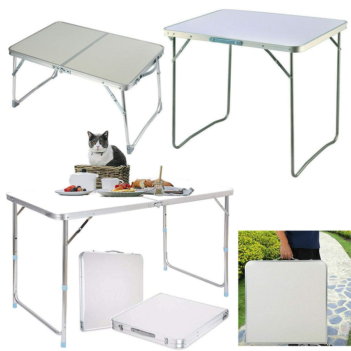PowerTools Klapptisch für Kinder, kleiner Klapptisch mit 1,2 m Tisch, Aluminium-Klapptisch, Laptop f