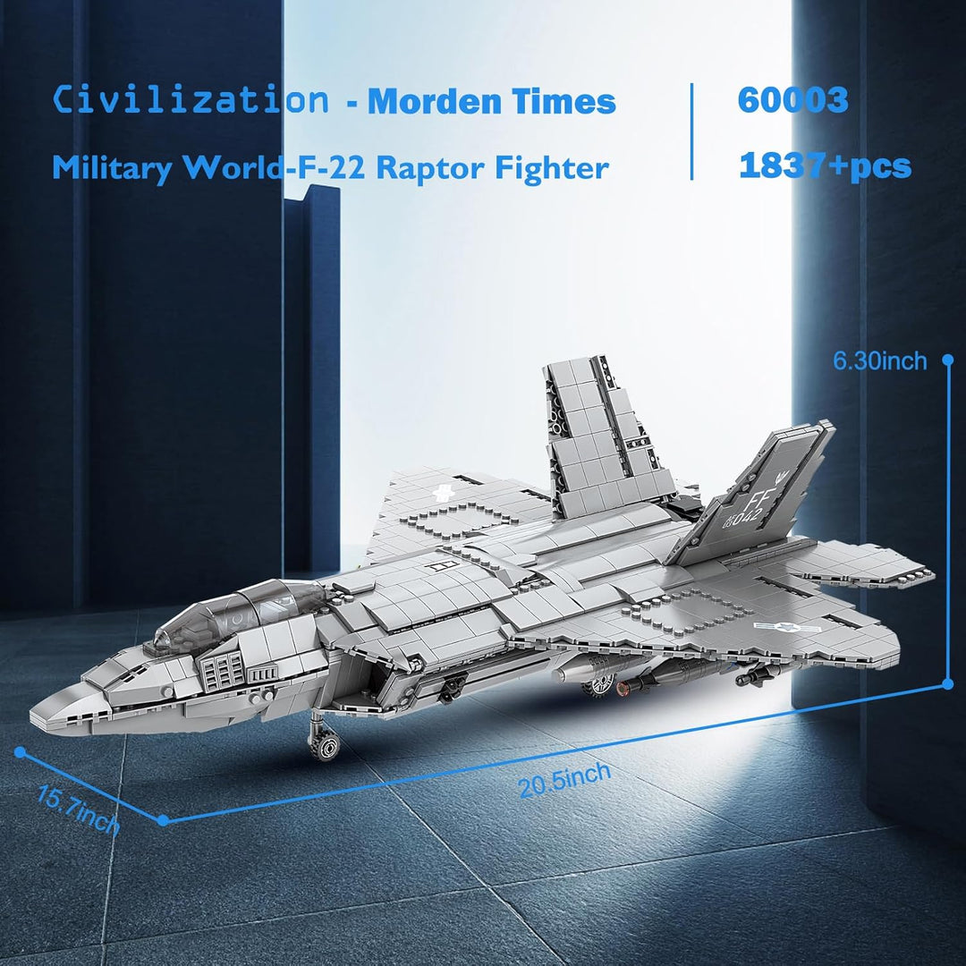 JMBricklayer F-22 Raptor Kampfjet-Bausteinset, Militärflugzeug-Spielzeug-Armee-Bausets, Spielzeugges