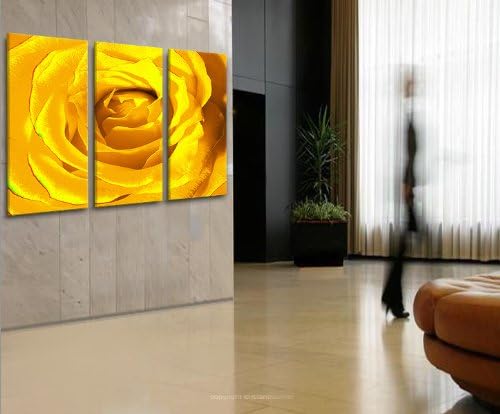 islandburner Bild Bilder auf Leinwand Yellow Rose Blumen XXL Poster Leinwandbild Wandbild Dekoartike