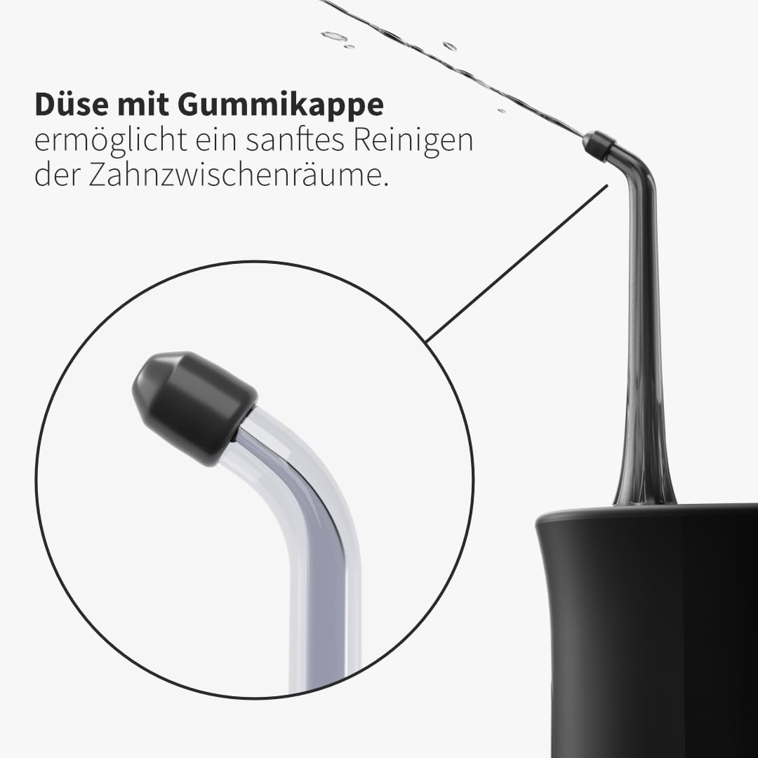 Zahnheld® Ersatzdüsen Sensitiv für Munddusche Aquadent Zubehör - 6x Sensitiv - Schwarz, Zubehör - 6x
