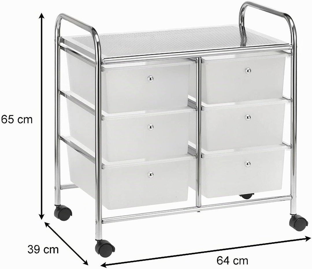 IDIMEX Badregal Rollwagen Rollcontainer GINA, mit 6 transparenten Schubladen und Metallgestell verch
