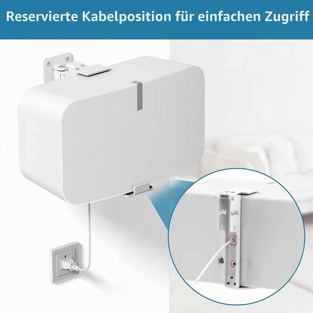 Yibracki Robuste Lautsprecherhalterung für Sonos Five & Play 5 Gen 2, weiss, unterstützt 15,9 kg Wei