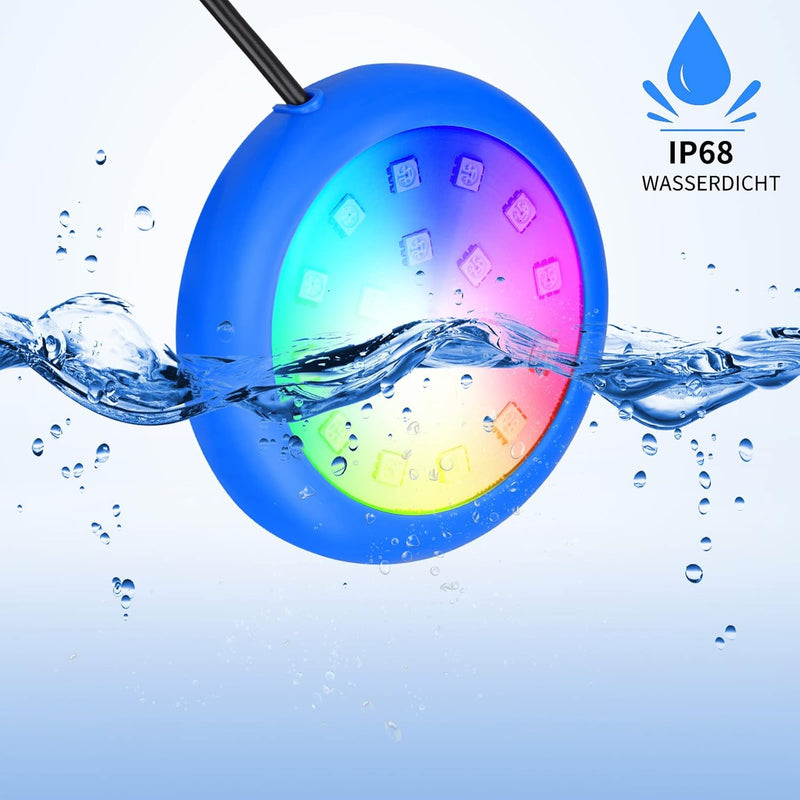 COOLWEST LED Poolbeleuchtung 10W, RGB Poolbeleuchtung Unterwasser Led mit Magnet für Stahlwandpools