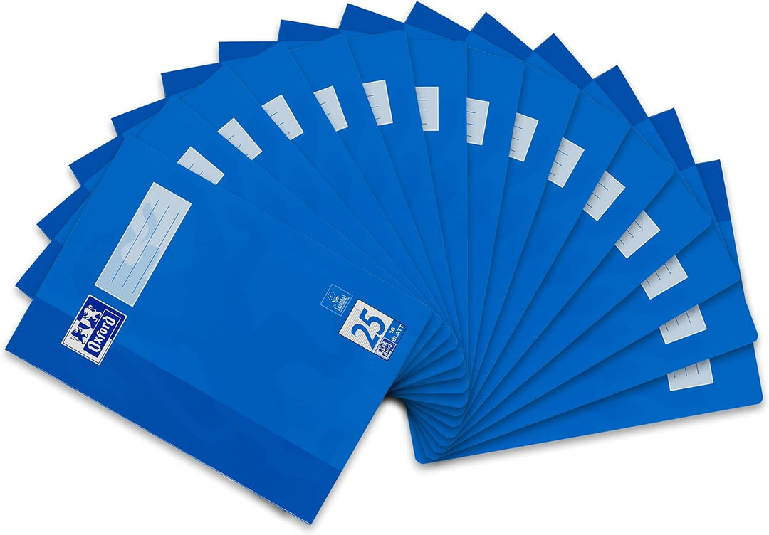 Oxford Schulheft A4, 32 Blatt, Lineatur 26, kariert mit Rand, 10 Stück & Schulheft A4, 16 Blatt, Lin