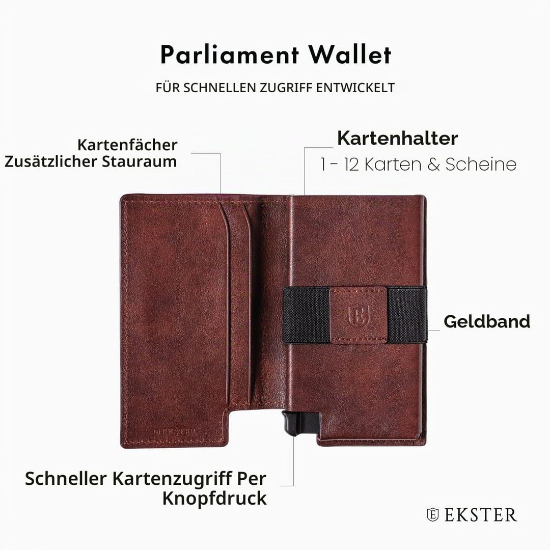 Ekster Parliament Wallet | RFID Schutz Geldbörse für Herren mit Push Button | Quick-Access Slim Wall
