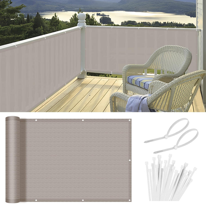 HENG FENG Balkon Sichtschutz 0.8x6m，HDPE Balkonverkleidung wetterfest, UV-Schutz, Atmungsaktiv,mit K