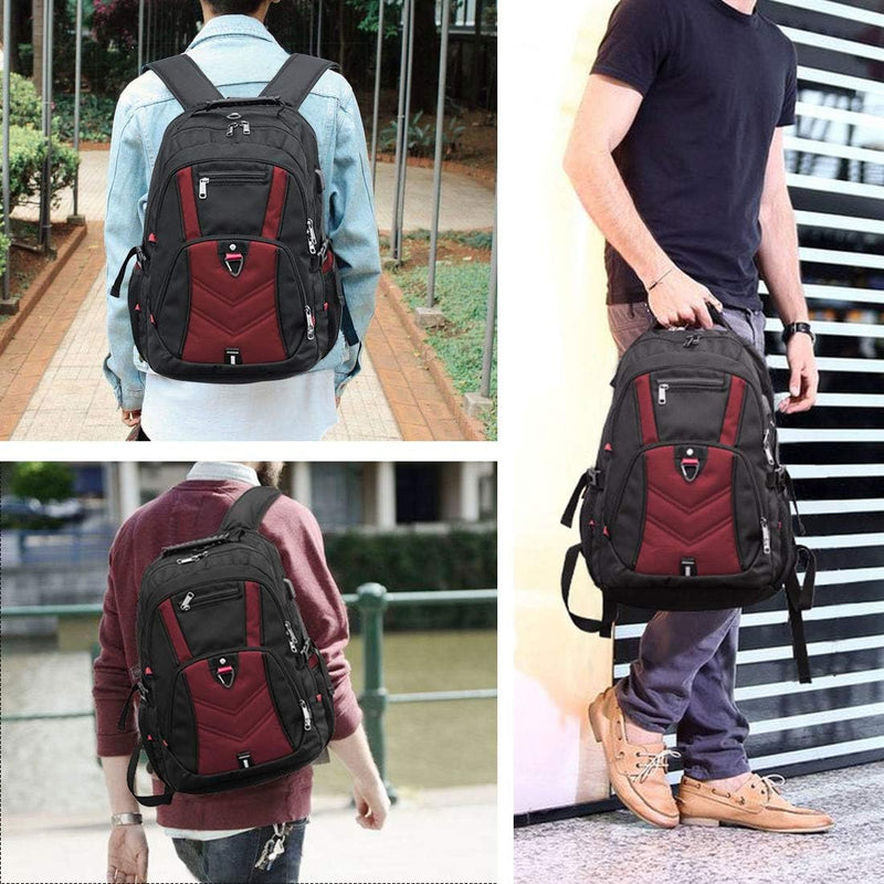 NEWHEY Laptop Rucksack Herren 18 Zoll Schulrucksack Jungen Teenager 18,4 USB Arbeit Business Wasserd