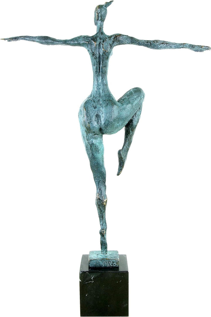 Moderne Bronzefigur auf Marmorsockel - Abstrakter Akt - signiert von Milo - Moderne Kunst Skulptur K