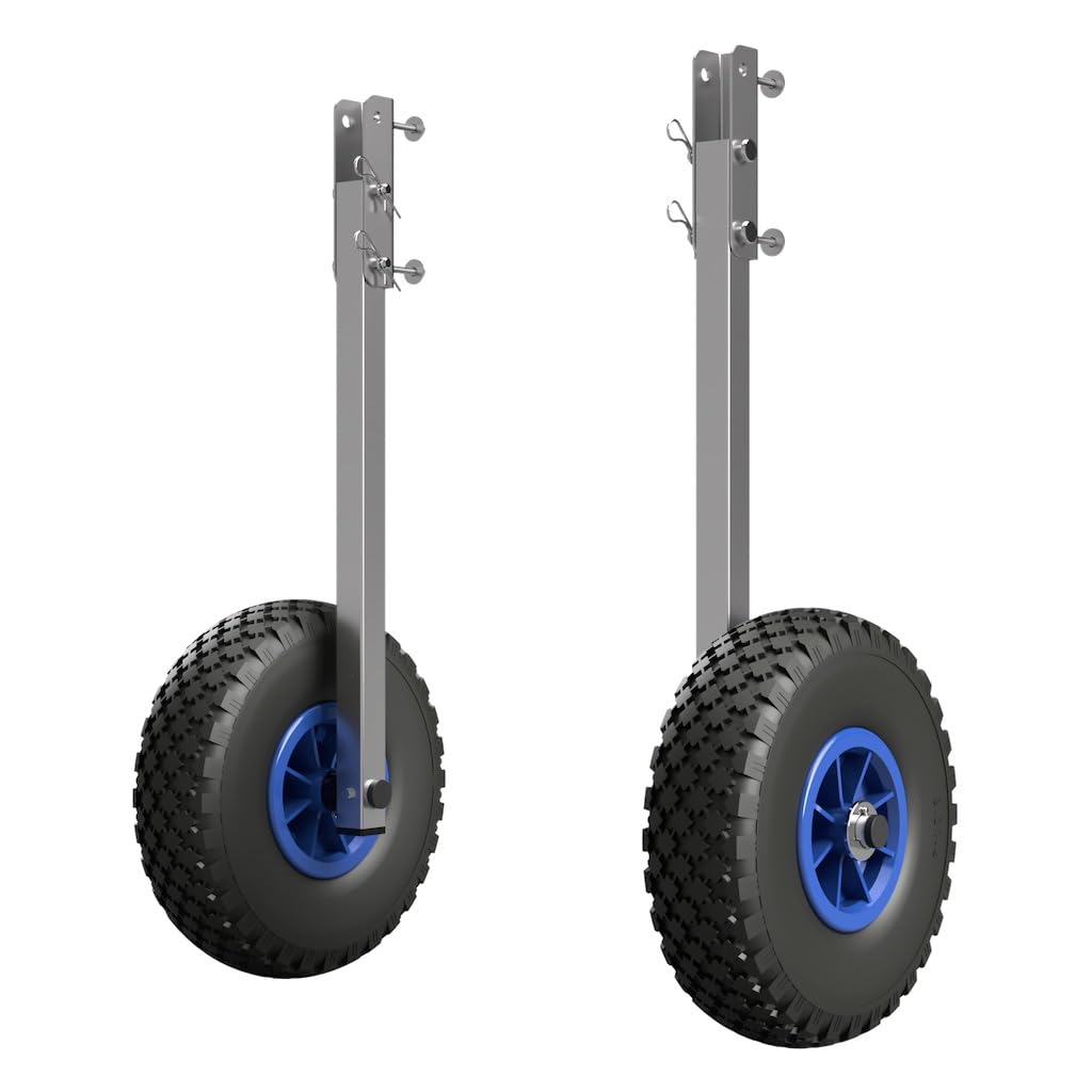 SUPROD Heckräder Slipräder Schlauchbooträder Transporträder klappbar Edelstahl ET260-LU schwarz/blau