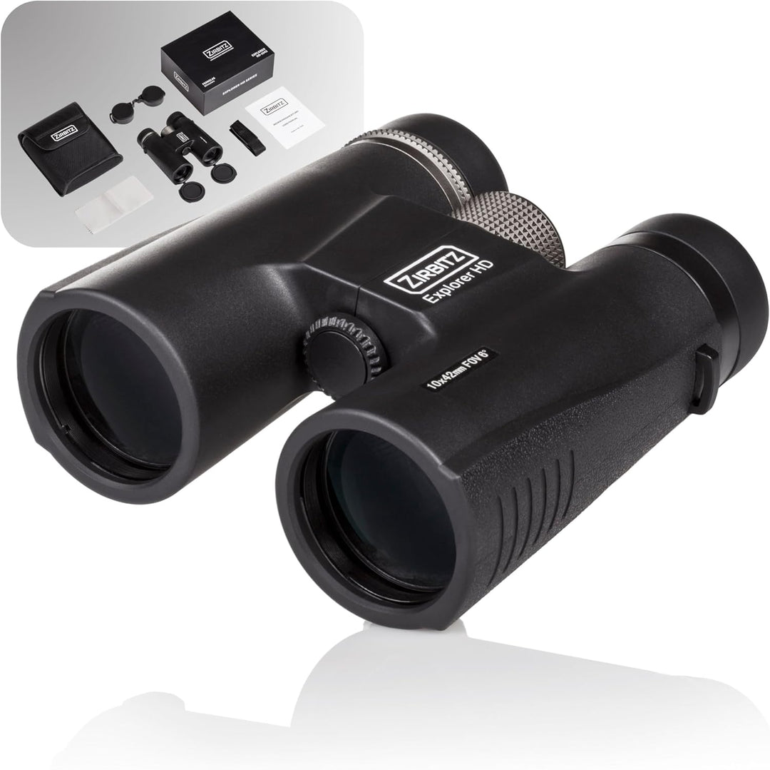 ZIRBITZ® HD Fernglas - Kompaktes und Leistungsstarkes Fernglas für Wandern, Vogelbeobachtung und Rei