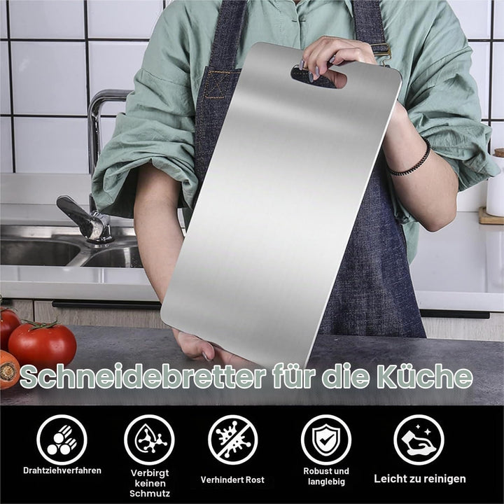 Titan Schneidebrett, Edelstahl Schneidebrett, Doppelseitiges Lebensmittel Grade, Edelstahl S304, BPA