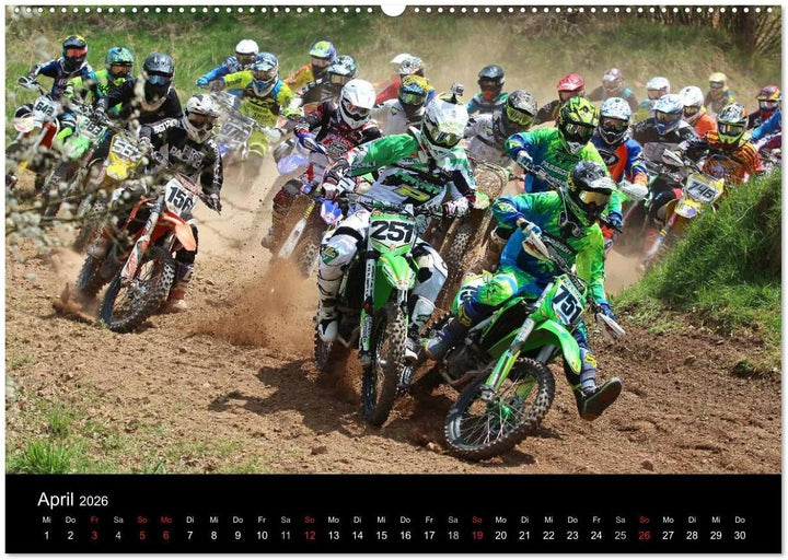 Motocross Kalender - Emotionen auf 2 Rädern (hochwertiger Premium Wandkalender 2026 DIN A2 quer), Ku