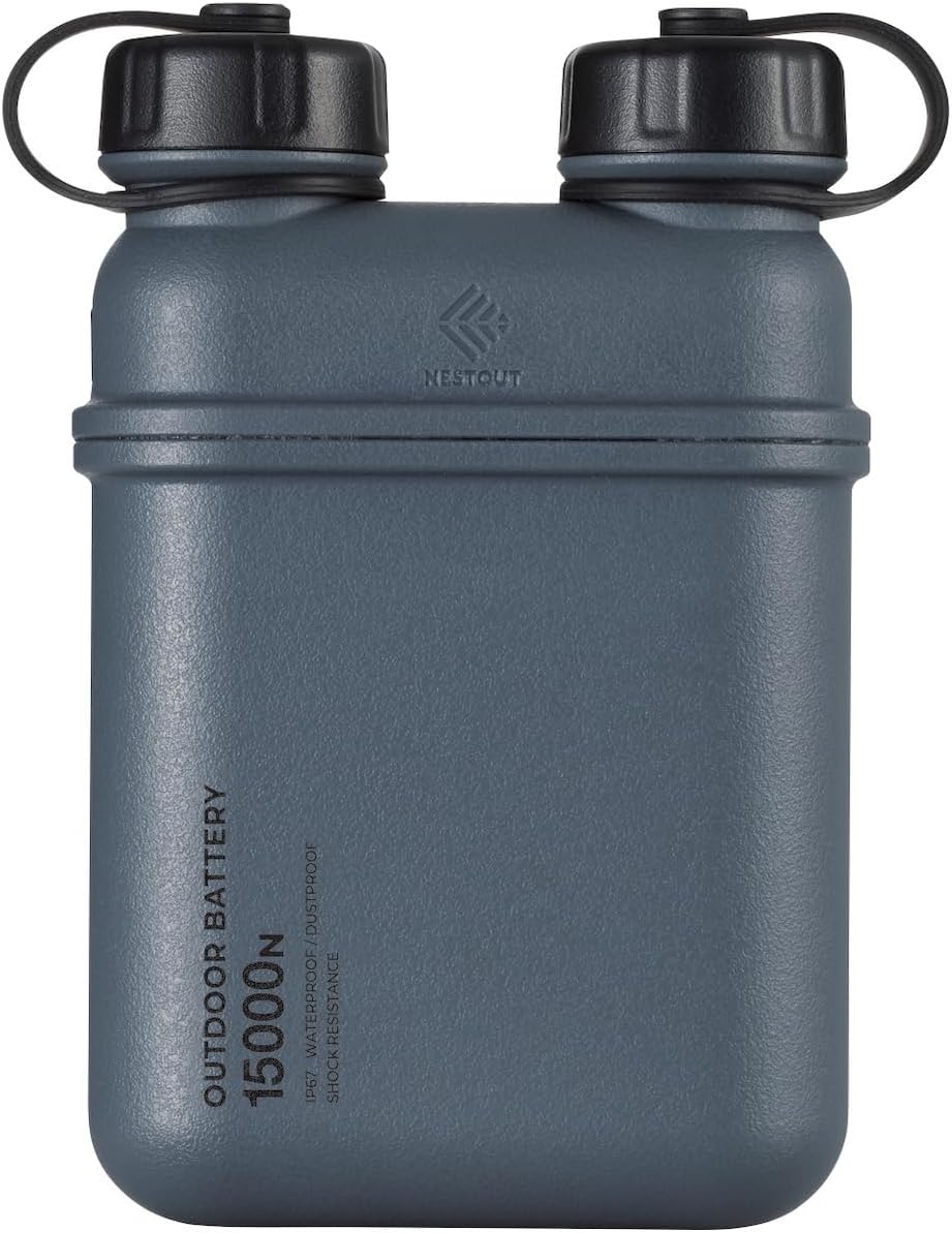 ELECOM NESTOUT Portable Charger, 15000mAh Outdoor Battery Power Bank, 32W USB-C Fast Charging PD, Wa