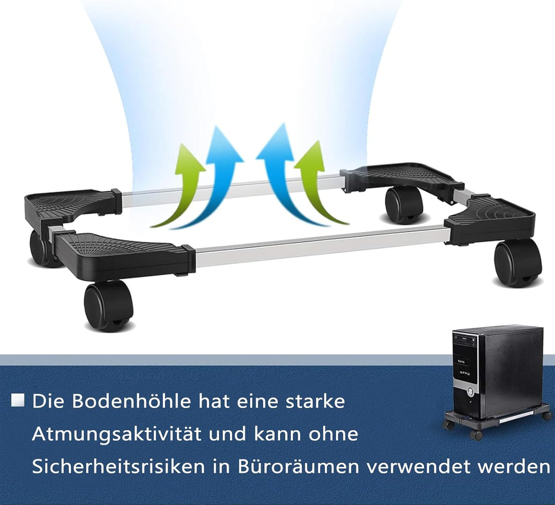 Whchiy CPU Ständer Computer Desktop Ständer Universal Einstellbare CPU Halterung mit 4 Rollen Unter