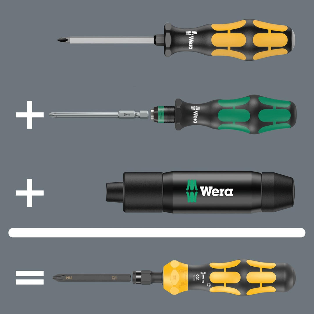 Wera 05018100001 921 Kraftform Plus Schlagschraubendreher - Serie 900, 1/4", 163,5 mm, Schwarz-gelb