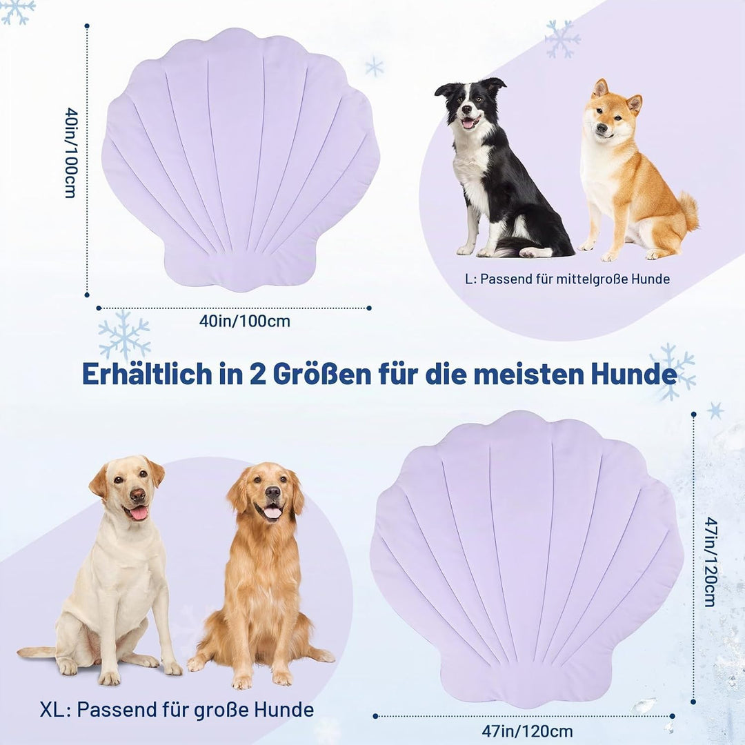 Kühlmatte für Hunde 120 × 120 cm Gross, Q-Max>0,5 Selbstkühlende Hundematte, Wendbare Kühl- und Wärm