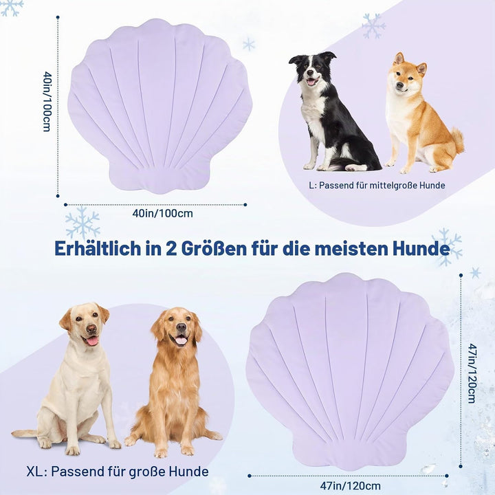 Kühlmatte für Hunde 120 × 120 cm Gross, Q-Max>0,5 Selbstkühlende Hundematte, Wendbare Kühl- und Wärm